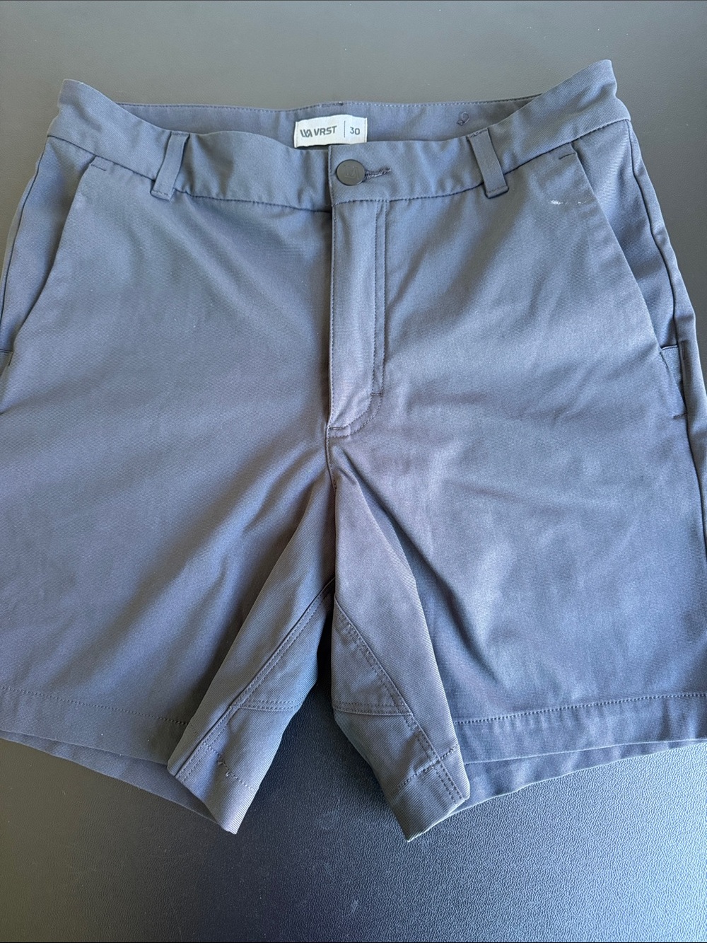 VRST Men's Charcoal Gray Flat Front Performance Shorts